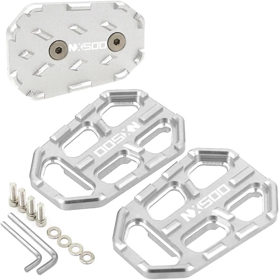 Motorcycles Foot Pegs for NX500 NX 500 2023 2024 Motorcycle Foot Pegs Front Footpegs Footrests Pedal Enlarger Brake Pedal Extension(A Set Black)