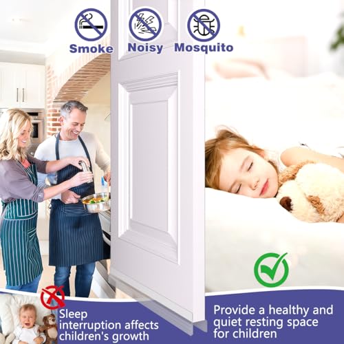 Image of Door Draft Stopper, Adjustable Door Sweep, Silicone Weather Stripping, Under Door Gap Filler, Transparent, 39 inch