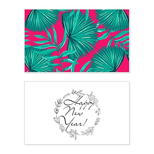 Tarjeta de felicitación de Año Nuevo rosa para compartir deseos en familia
