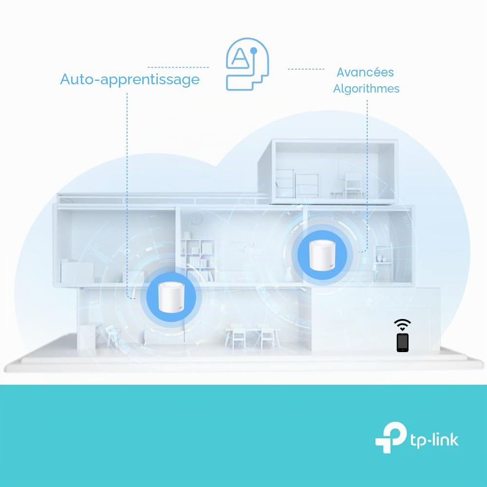 TP-Link Déco X10 Routeur WiFi 6 AX 1500 Mbps Système maillé, Ports Gigabit Ethernet, Extender Booster, Installation facile, Routeurs Internet Booster