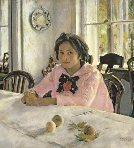 Cuadro Chica con melocotones lienzo decorativo de Valentin Serov para salon 60x90cm