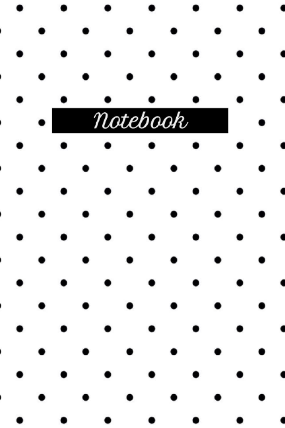 Notebook: Black and white polka dot notebook 6x9: 50 page 6x9 College Ruled Notebook