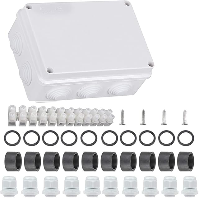 Uwiyo IP65 Waterproof Junction Box ABS Plastic Junction Box Electrical Enclosure Switch Junction Box (150x110x70mm), White