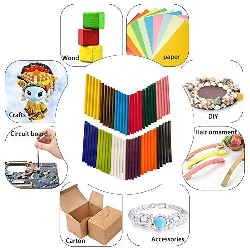 Colored Hot Melt Glue Gun Sticks, Baffo 12 Colors 60Pcs Mini Size Color Hot Adhesive Glue Sticks For Diy Art Craft, Christmas Gift，General Repairs And Gluing Projects,Diameter 0.28“Length 3.9“ #TOP6