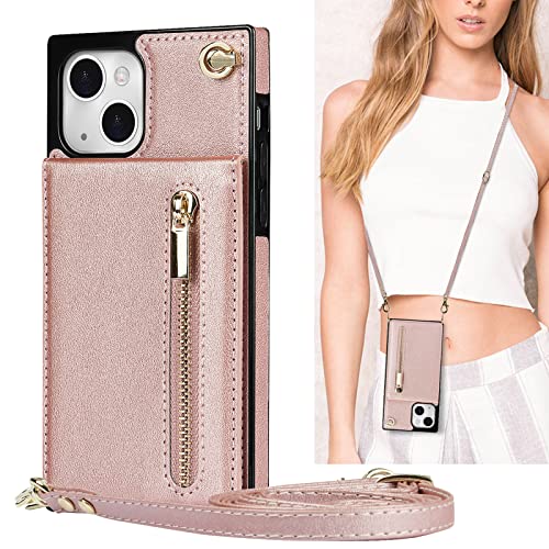 iPhone 14 ケース 手帳型 ショルダー ストラップケース 背面フリップ ストラップ クロスボディ アイホイン14 iPhone14 ケース iphone14スマホケース iphone14手帳型 アイフォン 14 ケース 手帳ケース アイホン 14 ケース 携帯カバー iPhone14ケース CASE アイフォン14 ケースカバー 適用 【iCoverCase】 肩がけ 首掛け 斜め掛け カードケース チェーン ファスナー型 ストラップ付き ショルダーケース クロスボディケース カード入れ スマホケース 携帯カバー ピンク