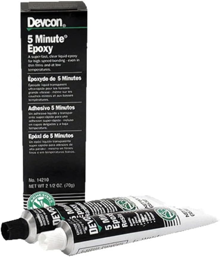 Devcon5-Minute Epoxy (14210) - Fast Setting General Purpose Epoxy Adhesive - 2.5oz Tube Kit (2 Tubes 1.25oz)