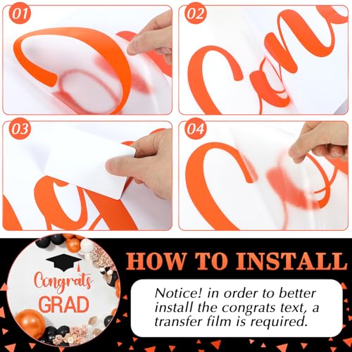 Image of Epakh 2026 Graduation Party Decal Sign for Backdrop Letters Peel and Stick Graduation Sticker for Balloon Arch Decorations Party Sign Wall Decor(Orange)