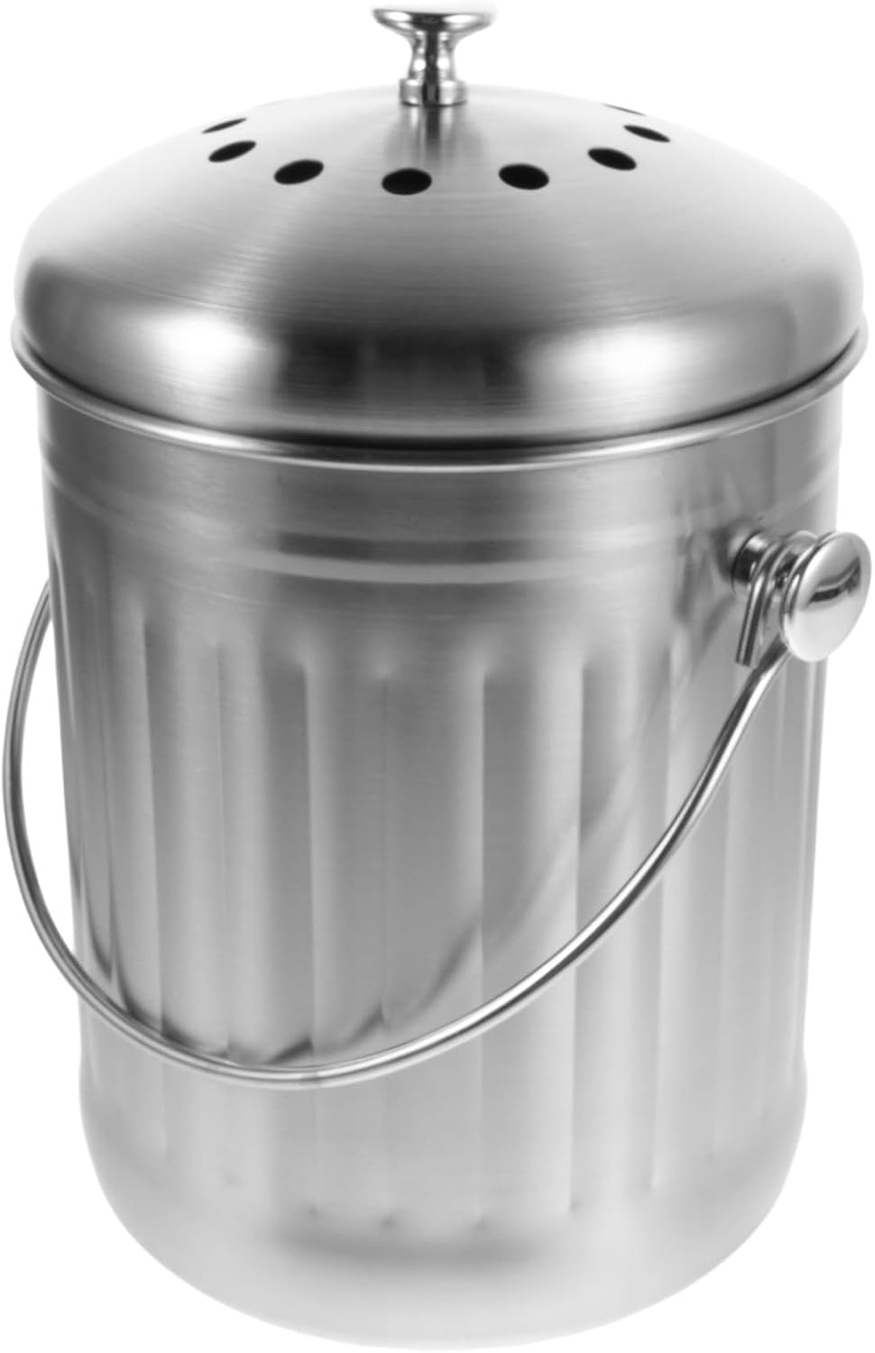 Stainless Steel Countertop Compost Pail, 5l Kitchen Food Waste Bin