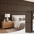 PIWA Acoustic Wall Panels 47” x 12” 4 Pack, Wood Panels for Wall with Sound-Absorbing Core MDF Surface, Sound Dampening Slat Paneling for Interior Decor, Home, Office and Gaming Room (Dark Walnut)