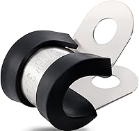 Vista 7 de 40 piezas de abrazaderas de cable de 1-3/4 pulgadas, abrazaderas de cable de acero inoxidable 304 con revestimiento de goma acolchadas y aisladas