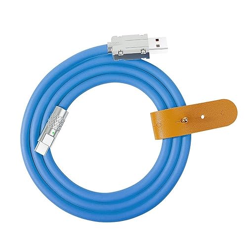 Miniatura 8 de xiwai Tipo A 120 W de alimentación USB-A a USB-C de silicona líquida ultra suave USB2.0 Cable azul de datos carga rápida para portátil Tablet