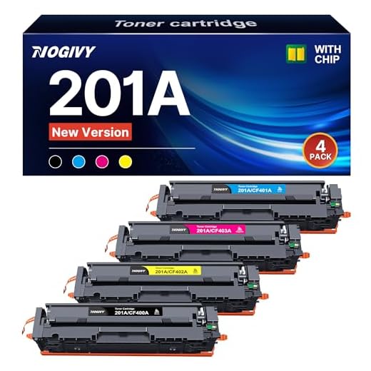 NOGIVY 201A 201X CF400A Toner mit Chip Kompatibel für HP 201A 201X CF400A CF400X Toner für HP Color Laserjet Pro MFP M277dw M252dw M277 M274n M252n M252 M277c6 (Schwarz Cyan Gelb Magenta, 4er-Pack)