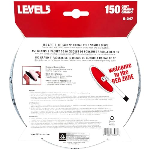 LEVEL5 150 Grit 9" Radial Drywall Radial Sander Disc - 10 Pack | 5-347 by LEVEL5 - Used condition - Image 3