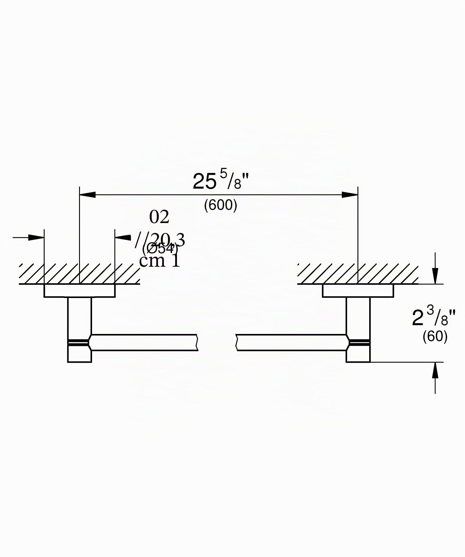 GROHE Start - Badetuchhalter (Stichmaß 600mm, Material: Metall, verdeckte Befestigung), Chrom, 41178000