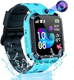 ELEJAFE Smartwatch Kinder, Wasserdicht Kinder Smartwatch mit GPS Uhr Kinder Intelligente Telefon Anruf SOS Voice Chat Touchscreen Smart Watch Kinder Spiel Wecker, Geschenk für Junge Mädchen Student