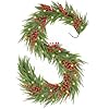 Christmas norfolk pine garlandreal touch faux winter greenery garland with light for stairs table fireplace backdrop wallchristmas holiday seasonal winter decor 6ft  urban country home decor