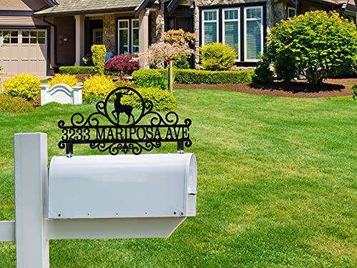 Personalized Metal Deer Mailbox Topper Sign, Deer Mailbox Topper Sign With Address Sign, Custom House Number Mailbox Topper, Personalized Decorative Mailbox Address Sign #TOP1