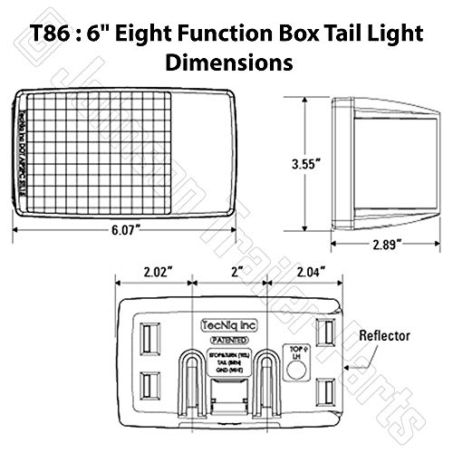 Submersible LED Tail Light Kit | 6" Multifuction Box LED Trailer Lights | Includes Electrical Connectors and Mounting Hardware - Thumbnail 7