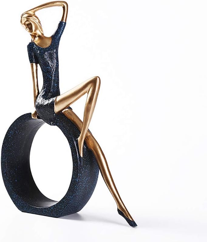 Yoga Girl Resin Statue Nordic Creative Craft Sculpture Living Room TV Cabinet Home Decoration Ornaments D139 (A+B)