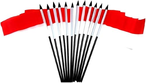 Miniatura 96 de Paquete de 12 banderas de escritorio de oficina en miniatura de poliéster internacional de 4 x 6 pulgadas, 1 docena de banderas pequeñas de 4 x 6