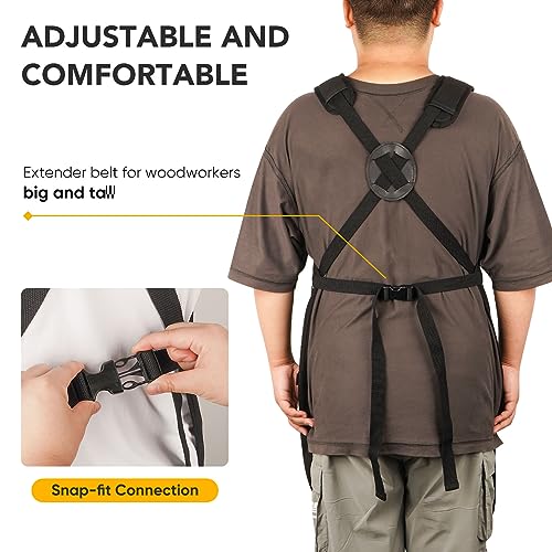 image for Briteree Work Apron with 10 Tool Pockets, Woodworking Aprons for Men, 