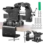 Teodute Morsa da Banco, 110 mm Morsa da Banco Professionale 270°, 2 in 1 Multiuso ad Alte Prestazioni Morsetto con Ganasce Morbide Multifunzionali, per Banchi da Lavoro