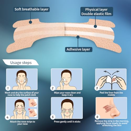 Nasal Strips 80 Pieces Snoring Aids for Men Anti snoring Devices Nose Strips Relieve a Blocked Nose Due to Colds for Sleep Anti Snore Drug-Free - Image 2