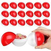JECOMPRIS 20 Stück Automaten Kapseln zum Befüllen: 65 Mm Leere Kleine Runde Kapseln Rot für Preise Weihnachts Und Osterpartygeschenke