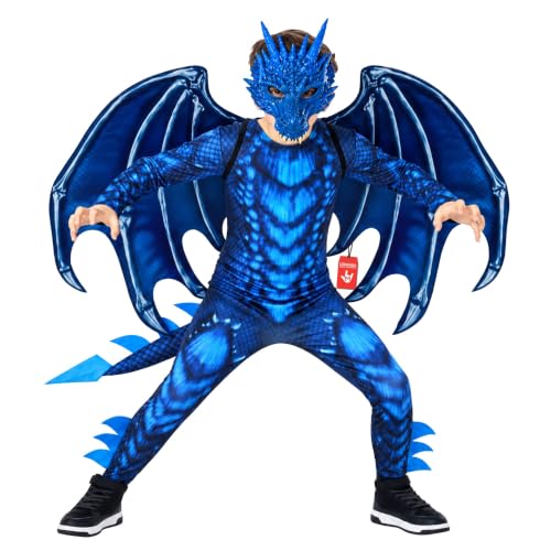 Morph Drachenkostüm Kinder, Schuppiges Halloween Kostüm Kinder, M