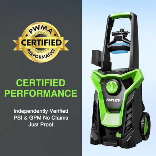 Pressure Washer, Power Washer with GFCI Safety Plug & No-Bend 360° Nozzle, 1.33 GPM Pressure Washer Complete with Foam Cannon & 4 Nozzles for Car & Home thumbnail 7