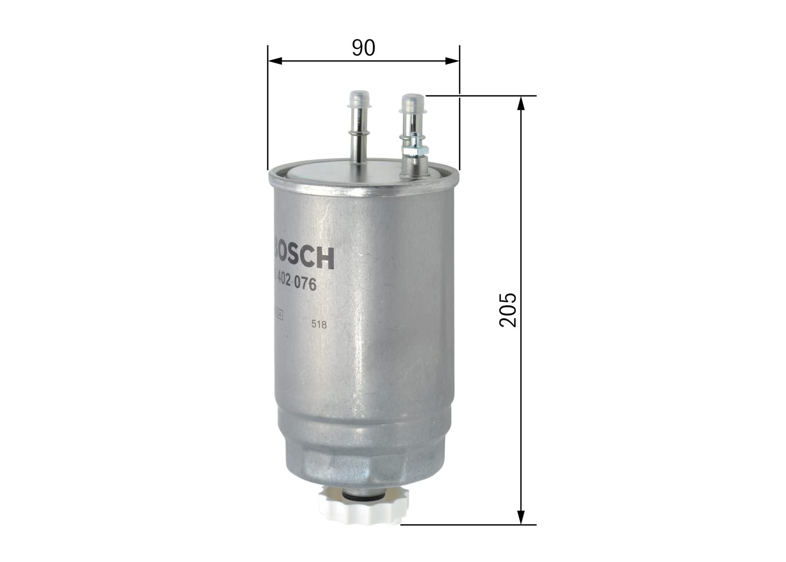 Filtro Diesel per Auto Bosch N2076 - Separa le particelle e l'acqua dal carburante, protegge il sistema di iniezione