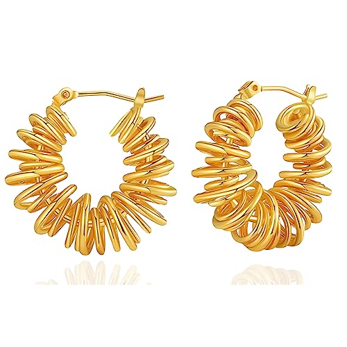 Cerceaux d'or pour femmes épais au design tressé style bohème chic