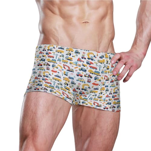 Car Tractor Mens Swim Trunk Swimwear Bathing Suit Swim Brief Square Leg Board Short S B04034763