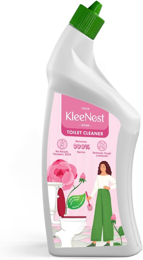 Advanced Toilet Cleaner Liquid, Rose – 1 litre| Thick Formula with Natural Citric Acid| Limescale Remover| Removes 99.9% germs| Provides Long Lasting Freshness| Bleach Free