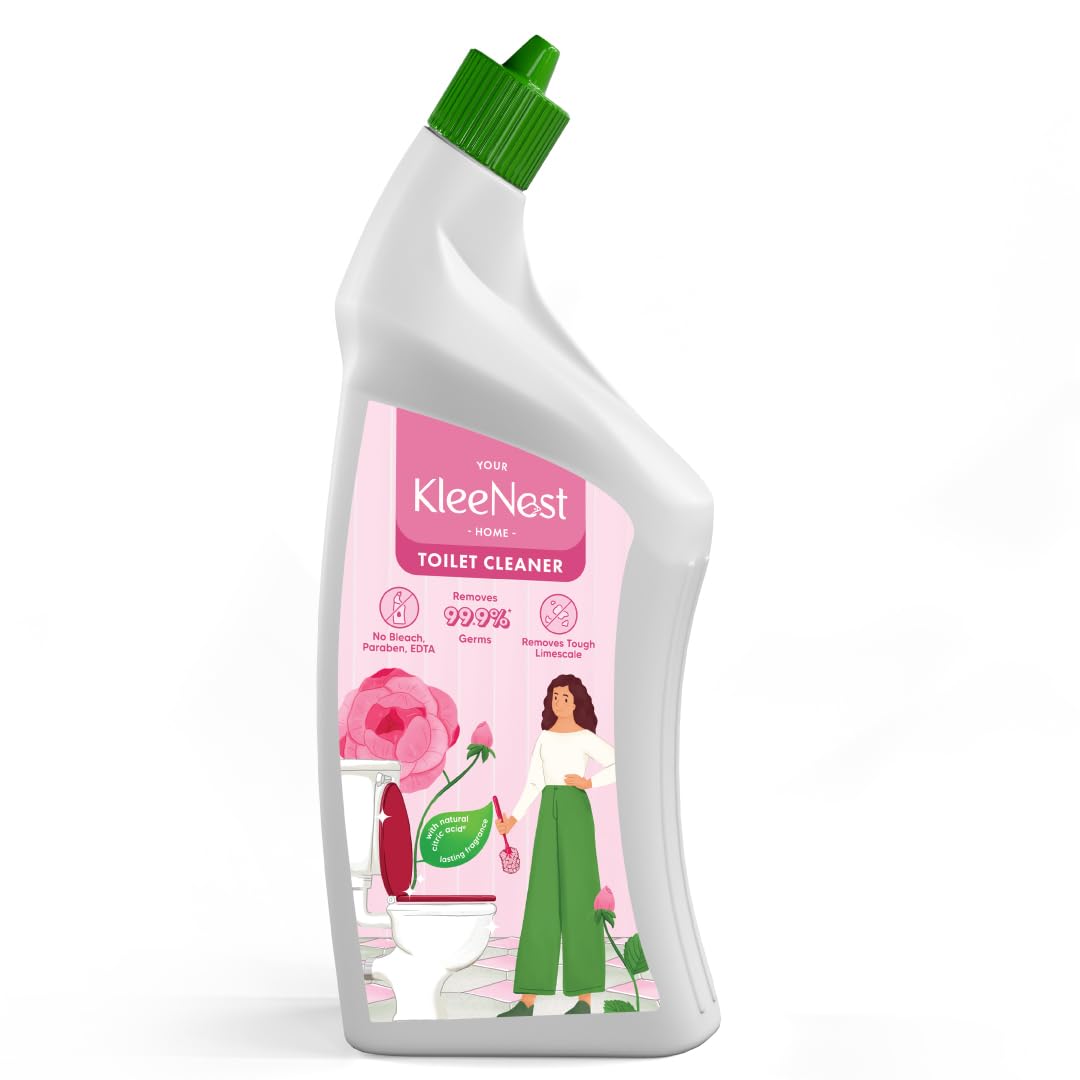 Kleenest Advanced Toilet Cleaner Liquid, Rose – 1 litre| Thick Formula with Natural Citric Acid| Limescale Remover| Remove...