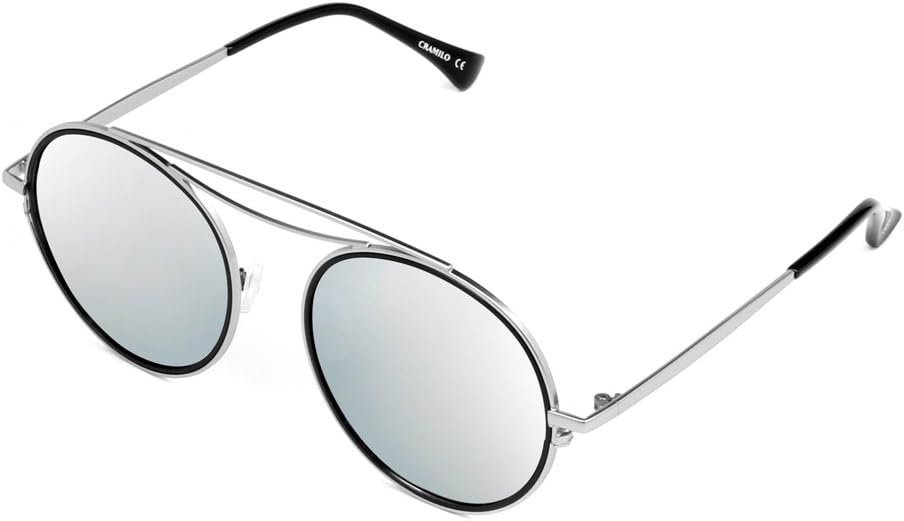 Cramilo Fashion Designer Mirrored Polarized Round Sunglasses Fashion Eyewear