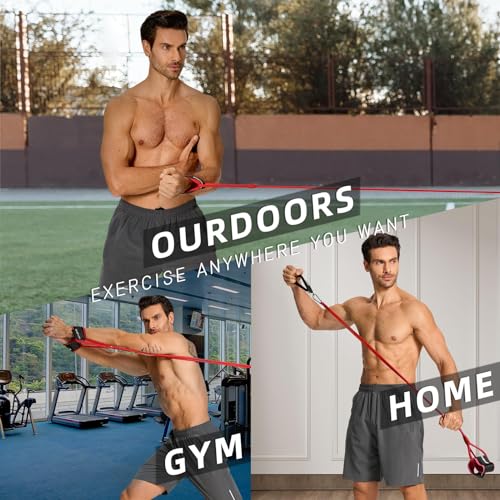 Baseball Softball Resistance Training Bands. Baseball Swing Trainer and Arm Trainer. Baseball Bands for Throwing. Athlete Warm Up Exercise Bands, Baseball Training Equipment (Red-30lbs)