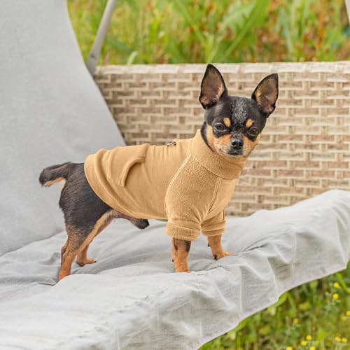 Pull en polaire pour petit chien col roulé extensible contre le froid de l'hiver - 6