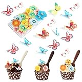 ✨【Decoración comestible de alta calidad】Estas hojas de glaseado comestibles son una hermosa decoración. Completan tus pasteles perfectamente y son adecuados para todas las ocasiones de tartas, galletas y decoraciones de tartas, como bodas, baby showers y fiestas de cumpleaños.