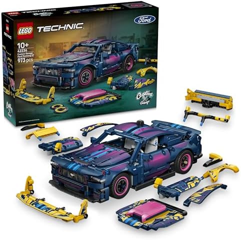 LEGO Technic Ford Mustang GT Auto aus der Tuning-Werkstatt 42236 | Spielzeug ab 10 Jahren für Jungen, anpassbares Spielzeugauto mit Lenkung und 8-Zylinder-Kolbenmotor, Geschenk, 97