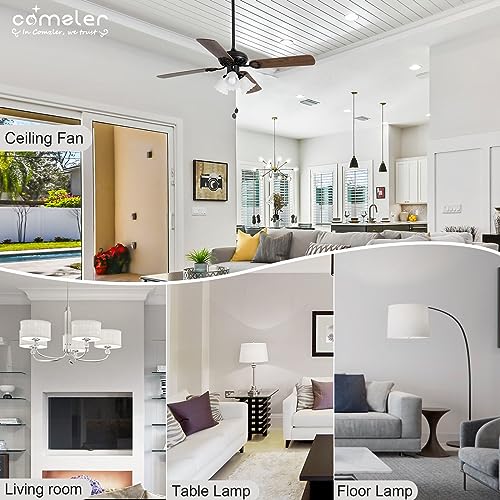 comzler 6W A15 LED Bulb Daylight 60 Watt Equivalent, E26 Medium Screw Base Small Light Bulb Cool White 5000K, Home Lighting Decorative Ceiling Fan Light Bulbs Non-Dimmable(Pack of 6)