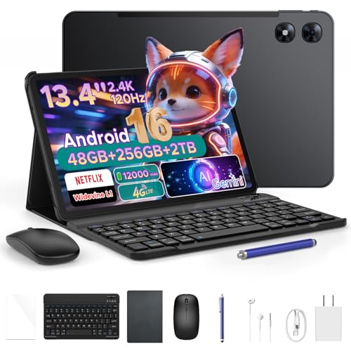 �y2026�V�o�� Android16 �^�u���b�g 13.4�C���`�C���`FHD+���ʁA2.4K 120Hz�A4G LTE�zP13 Pro �A���h���C�h�^�u���b�g�A48GB+256GB+2TB�g���Ή��AT7280 8�R�ACPU�A12000mAh 18W�AGe