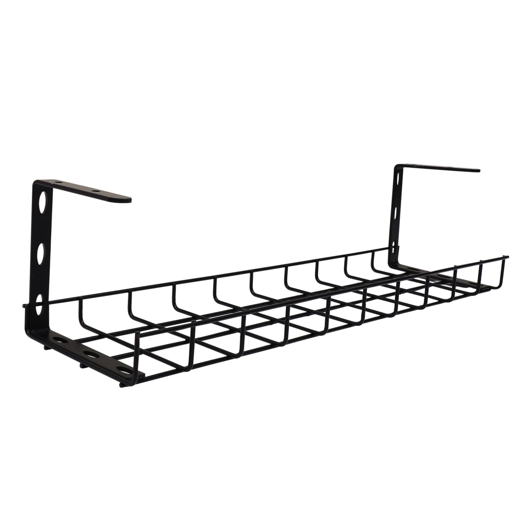 Tofficu 1 pièce Support de Gestion des Câbles Fer sous Bureau Rack de Rangement pour Câbles Noir pour Bureau et Maison pour Études et Salons
