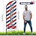 VitalCozy 2 Set Barber Flag Barbershop Themed Swooper Flag Banner with Pole Kit Open Feather Barber Sign for Salon Business Advertising Outdoor Outside(7 ft)
