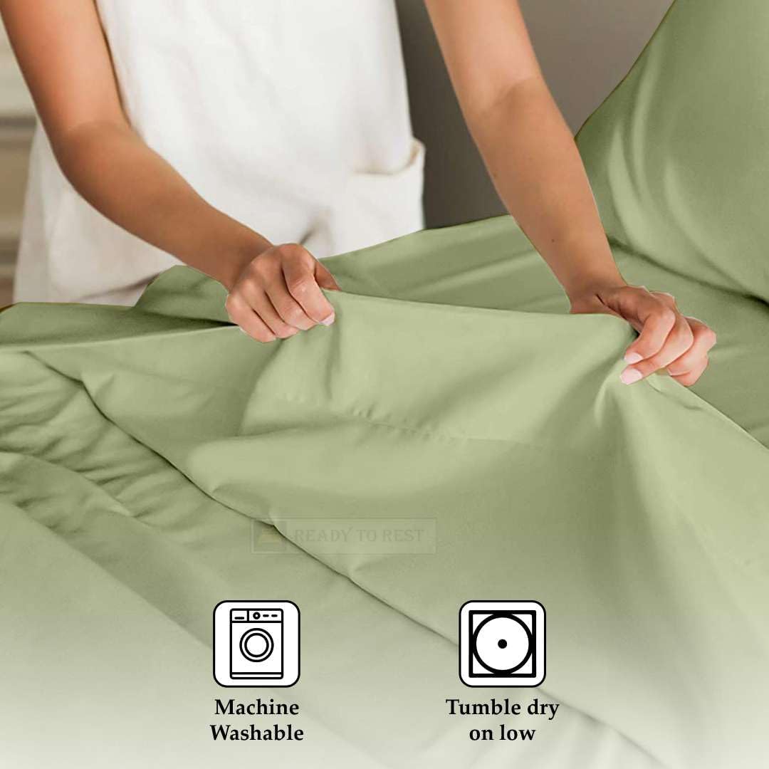 Ready To Rest 100% Egyptian Cotton Split California King Sheets Sets for Adjustable Bed 5 Piece, Fits Mattress Upto 16" Deep, Ultra Soft, Cooling Bed Sheets, Sage Solid