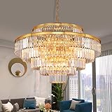 Lt-vt Gold Modern Style Crystal Chandeliers & LightsRound Hanging Classic, Pendant Ceiling Chandelie