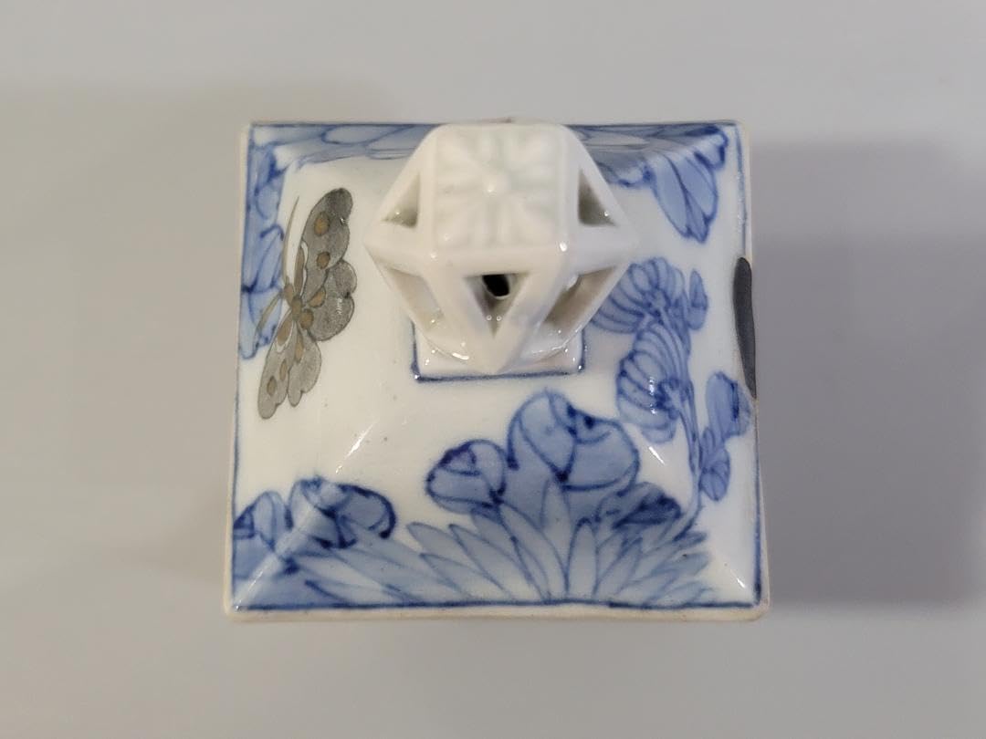 茶道具 染付 花蝶紋 水注 瓶 美品 茶道具 染付 花蝶紋 水注 瓶 美品