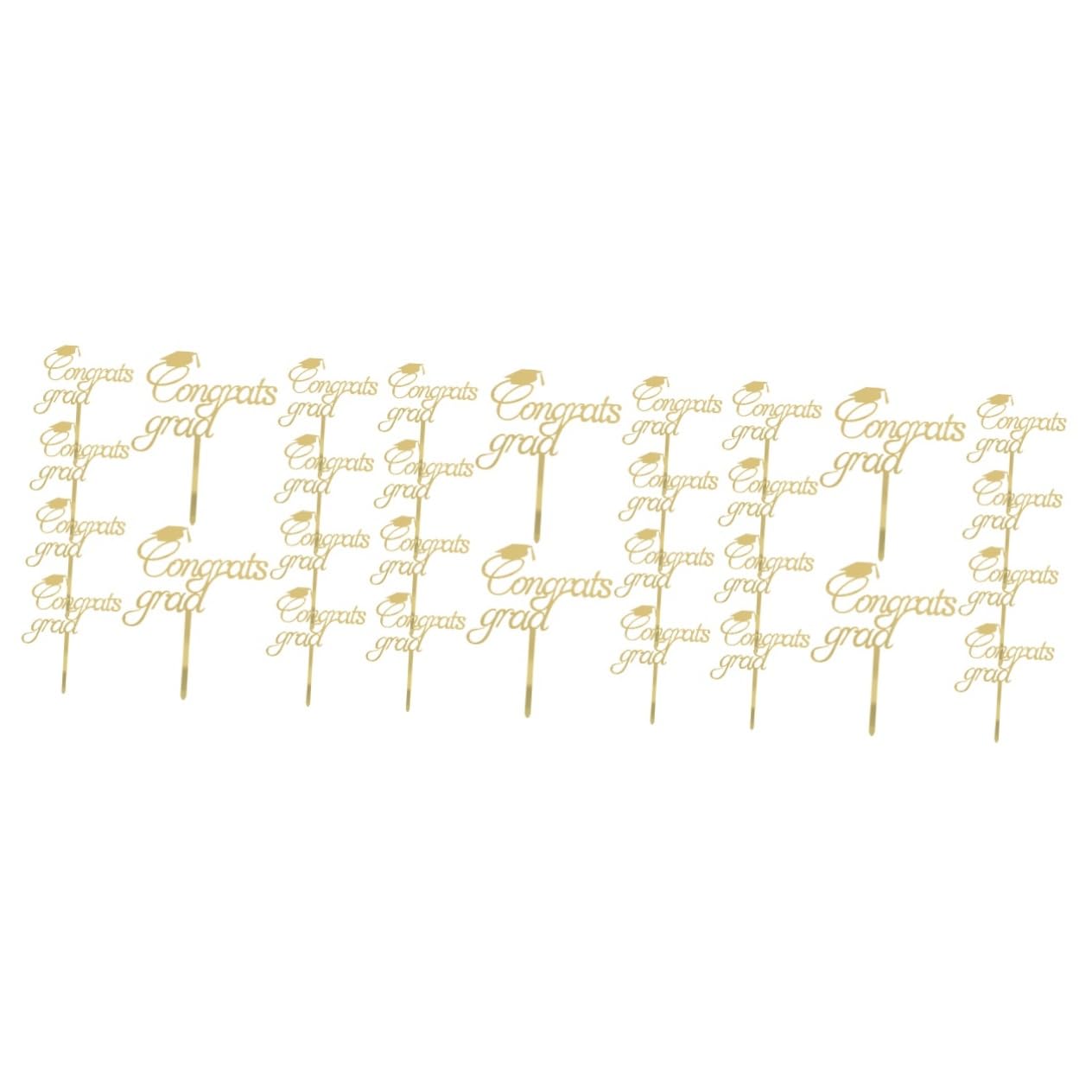 Amosfun 3 Set Decorazione Della Torta Di Laurea Ornamento Della Torta Del Cappello Di Laurea Kit Per Decorare Torte Piatto Plettri Per Cupcake Di Laurea Acrilico Golden 10 Pezzi * 3