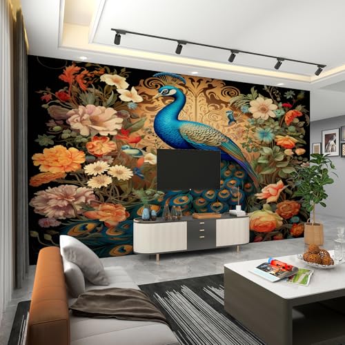 Papier peint vintage oiseaux de la jungle pour salon chic et chambre cocooning