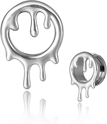 2PCS Cool Drops Halloween Ear Gauges for Stretched Hypoallergenic 316 Stainless Steel Ear Tunnels Plugs 8mm-25mm 0G-1" Body Piercing Jewelry for Women Men